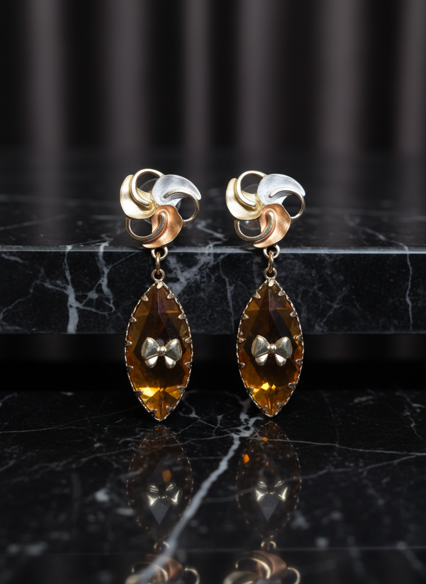 Kriki Amber Petal Drop Earrings
