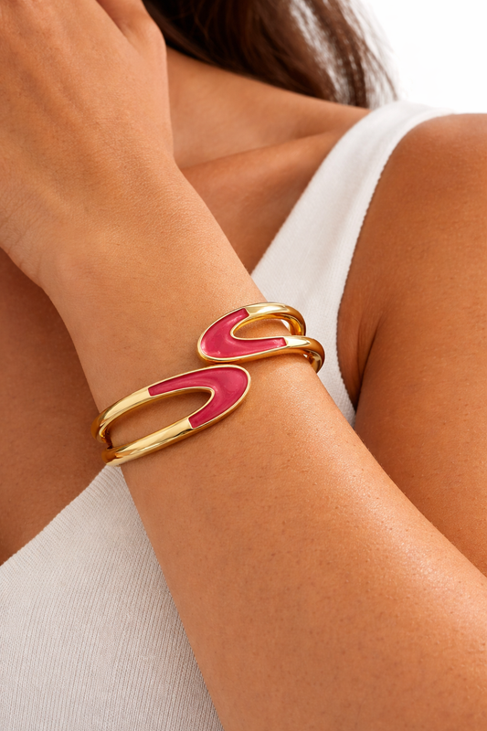 Kriki Fuchsia Twist Cuff Bangle