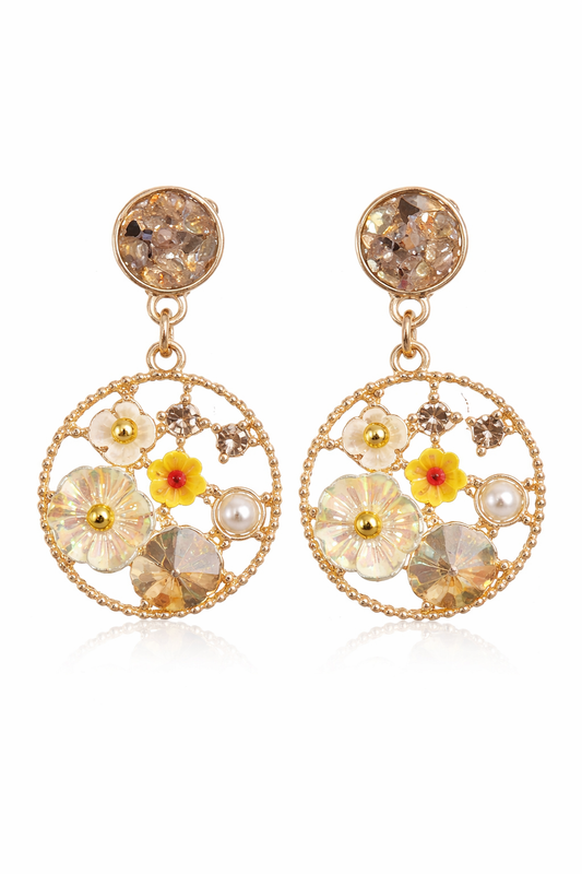 Kriki Daisy Bloom Charm Drop Earrings