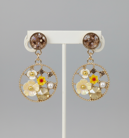 Kriki Daisy Bloom Charm Drop Earrings