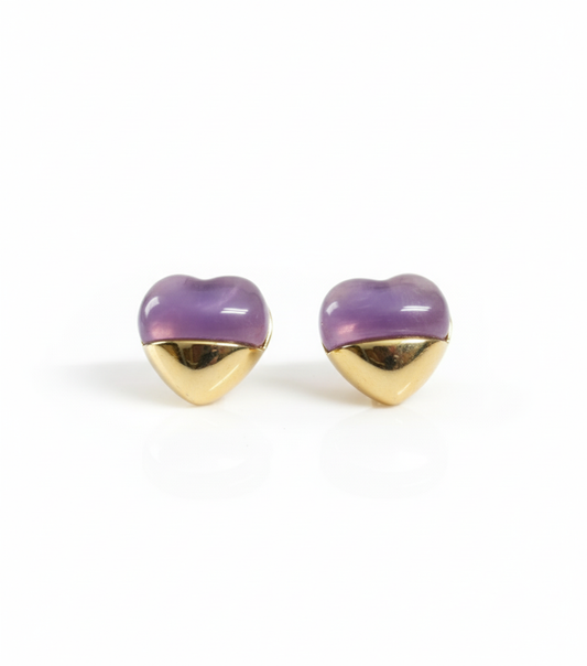 Kriki Lavender Heart Stud Earrings