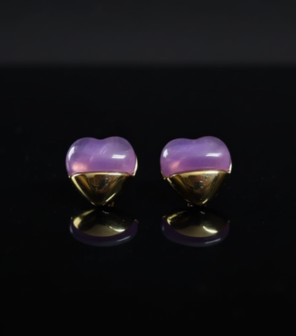 Kriki Lavender Heart Stud Earrings