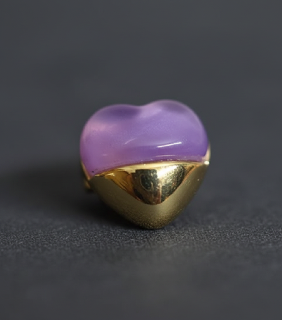Kriki Lavender Heart Stud Earrings