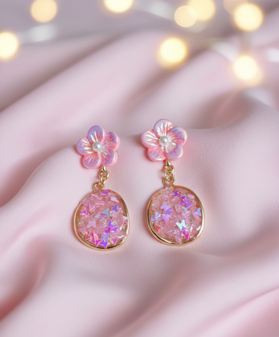 Kriki Blossom Sparkle Drop Earrings