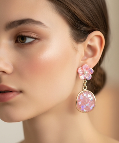 Kriki Blossom Sparkle Drop Earrings