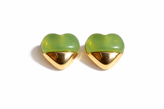 Kriki Sage Heart Stud Earrings