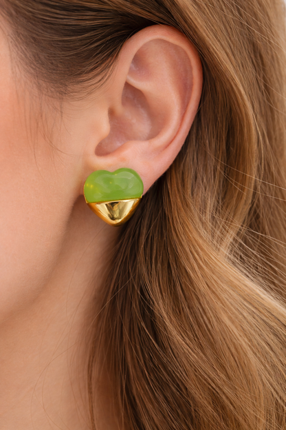 Kriki Sage Heart Stud Earrings