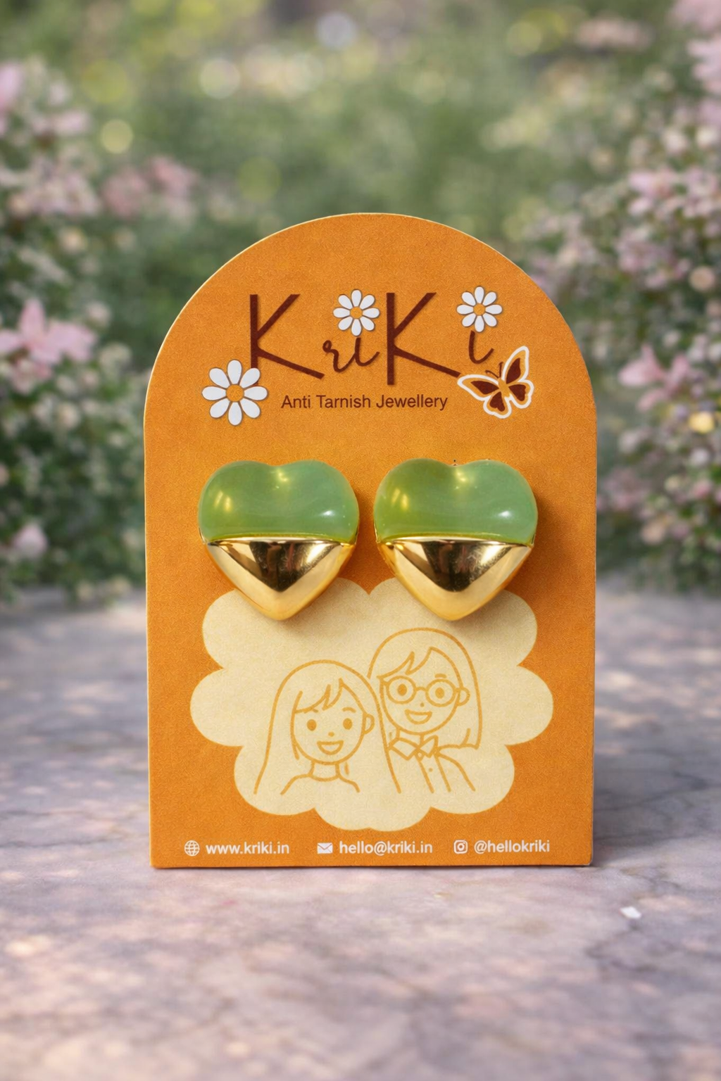 Kriki Sage Heart Stud Earrings