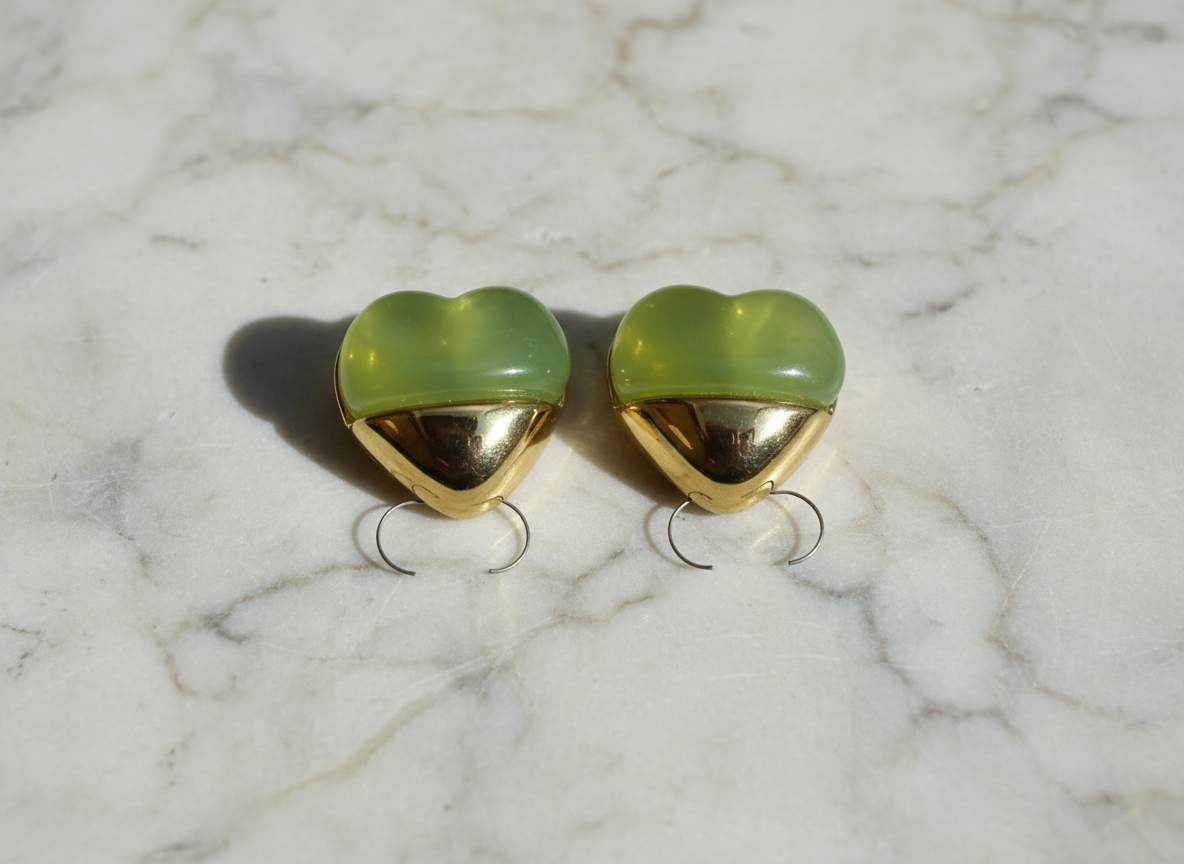 Kriki Sage Heart Stud Earrings