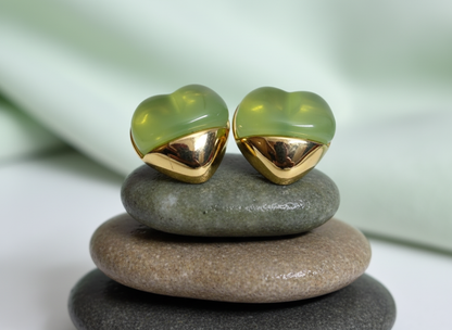 Kriki Sage Heart Stud Earrings