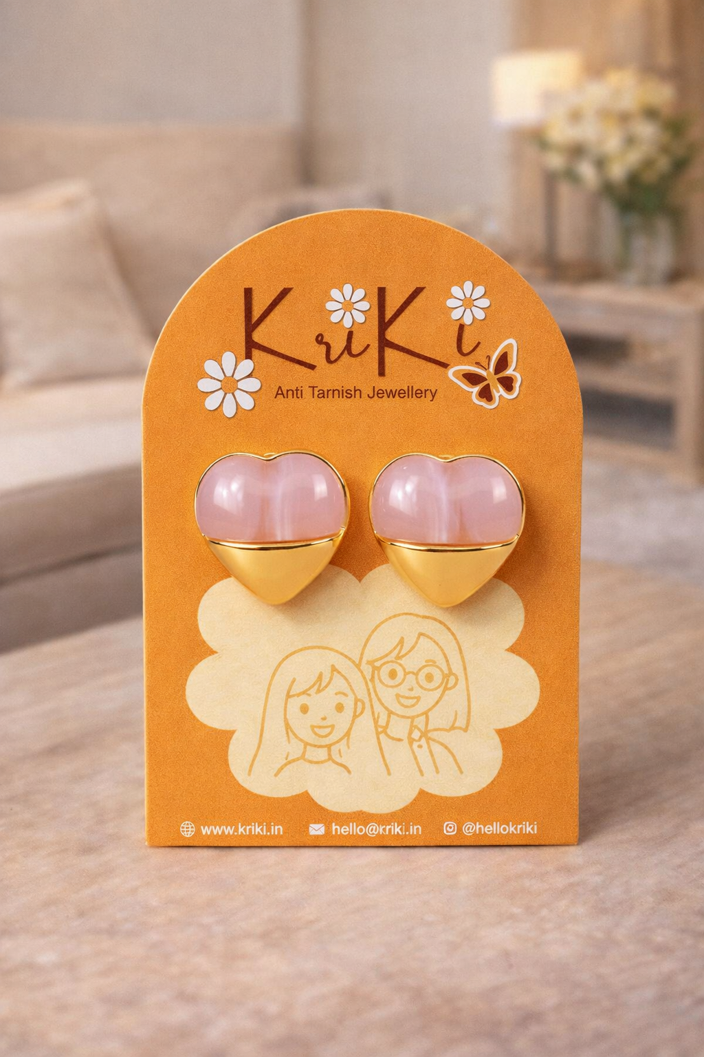 Kriki Blush Heart Stud Earrings