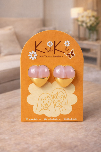 Kriki Blush Heart Stud Earrings