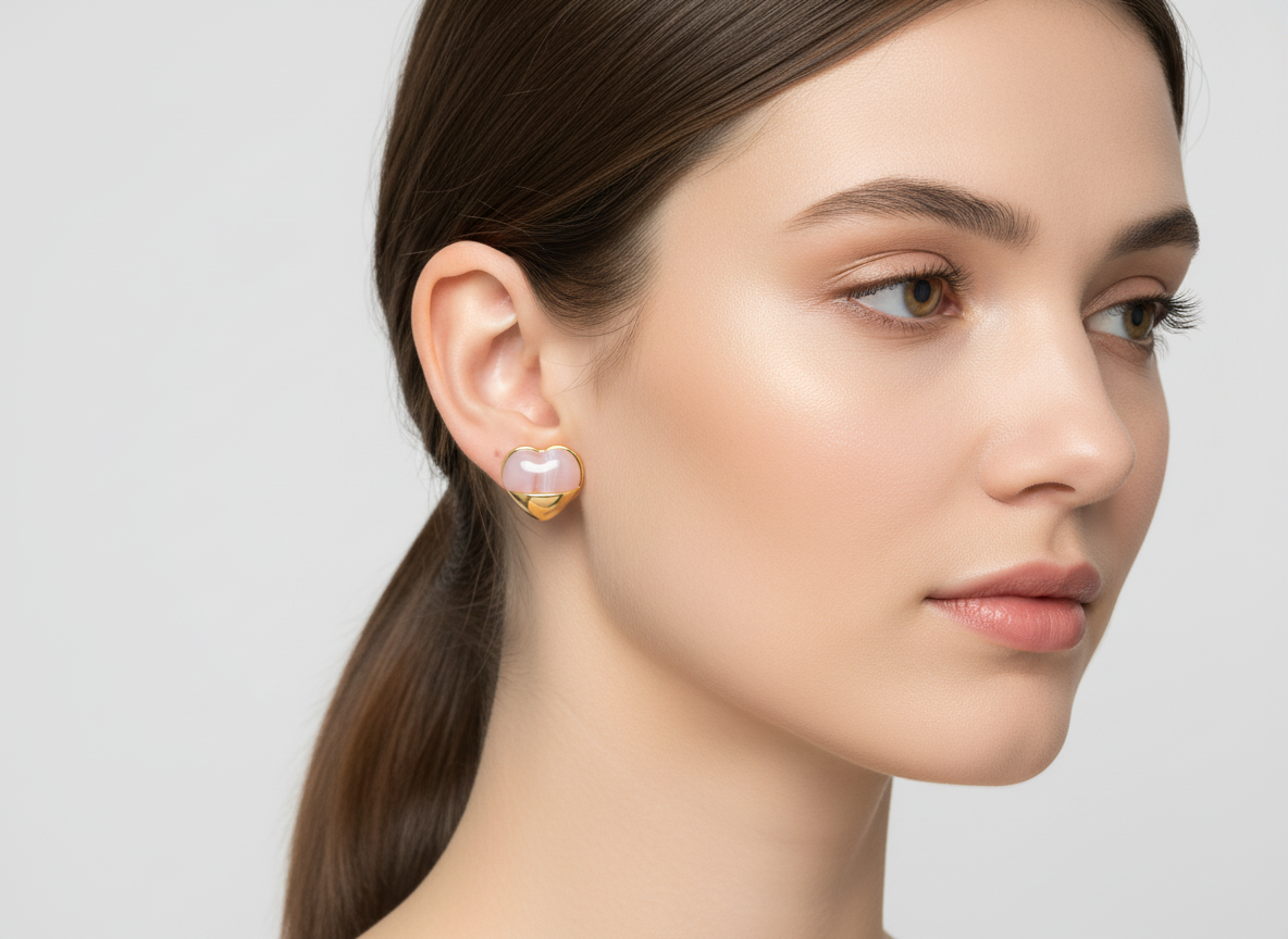 Kriki Blush Heart Stud Earrings