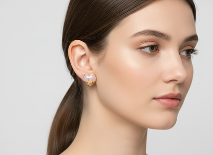 Kriki Blush Heart Stud Earrings