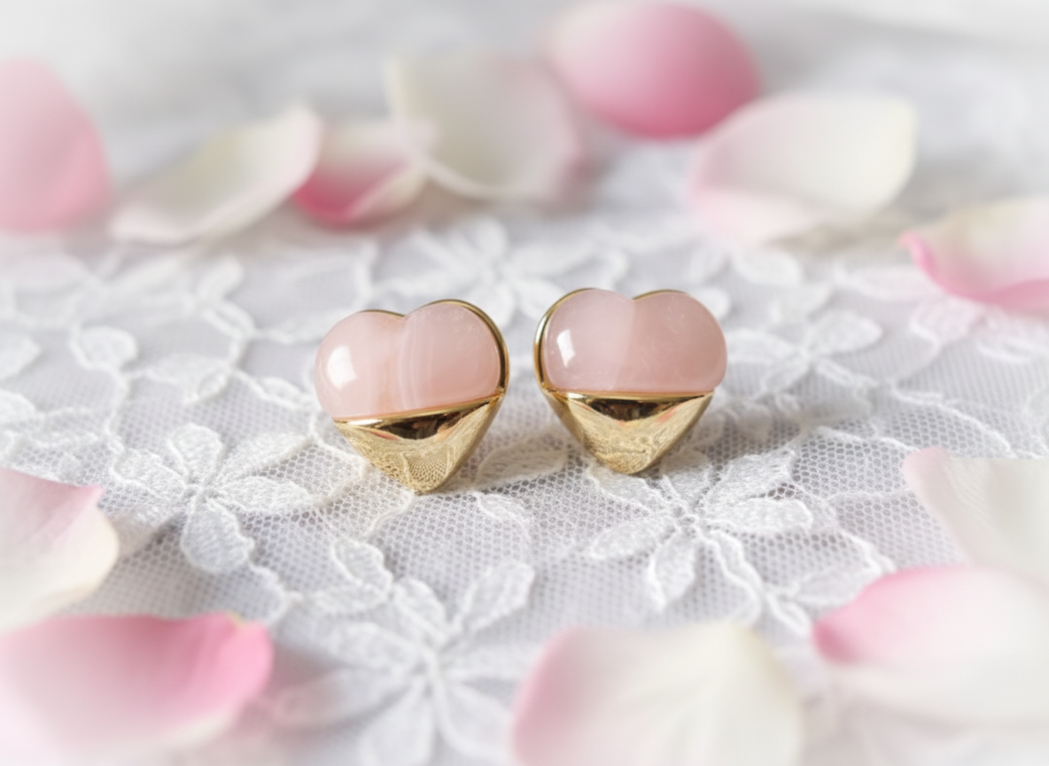 Kriki Blush Heart Stud Earrings