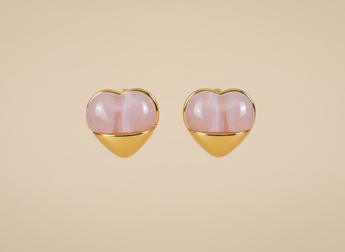 Kriki Blush Heart Stud Earrings