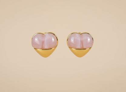 Kriki Blush Heart Stud Earrings