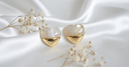 Kriki Pearl Heart Stud Earrings
