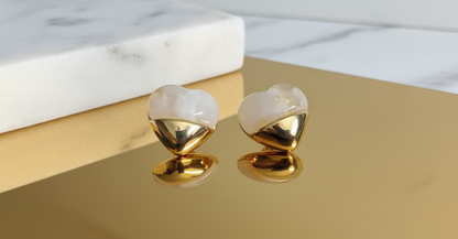 Kriki Pearl Heart Stud Earrings