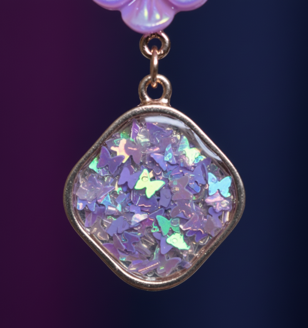 Kriki Lavender Blossom Drop Earrings