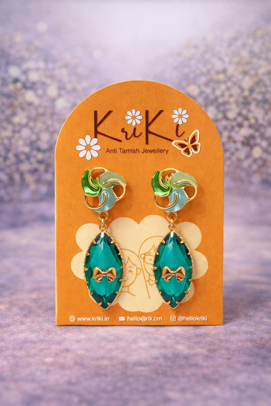 Kriki Emerald Bloom Drop Earrings