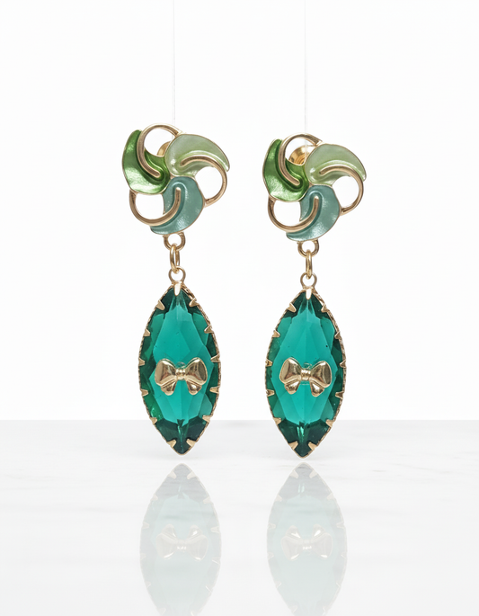 Kriki Emerald Bloom Drop Earrings