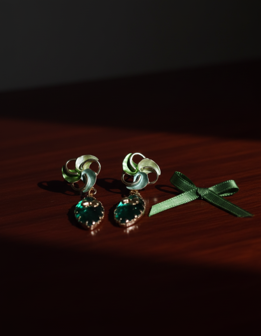 Kriki Emerald Bloom Drop Earrings