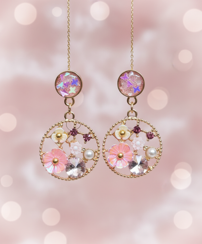 Kriki Blush Bloom Charm Drop Earrings