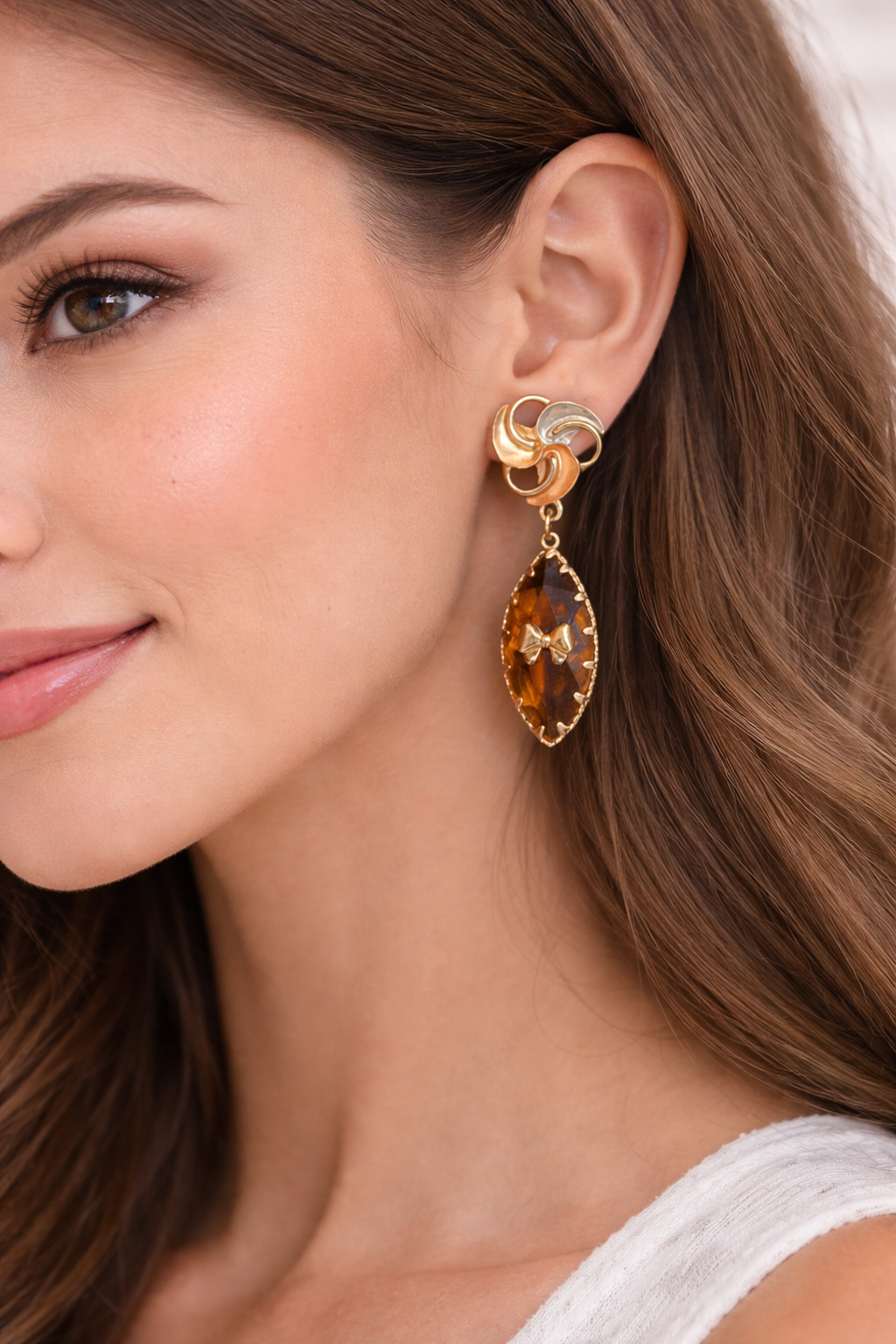 Kriki Amber Petal Drop Earrings