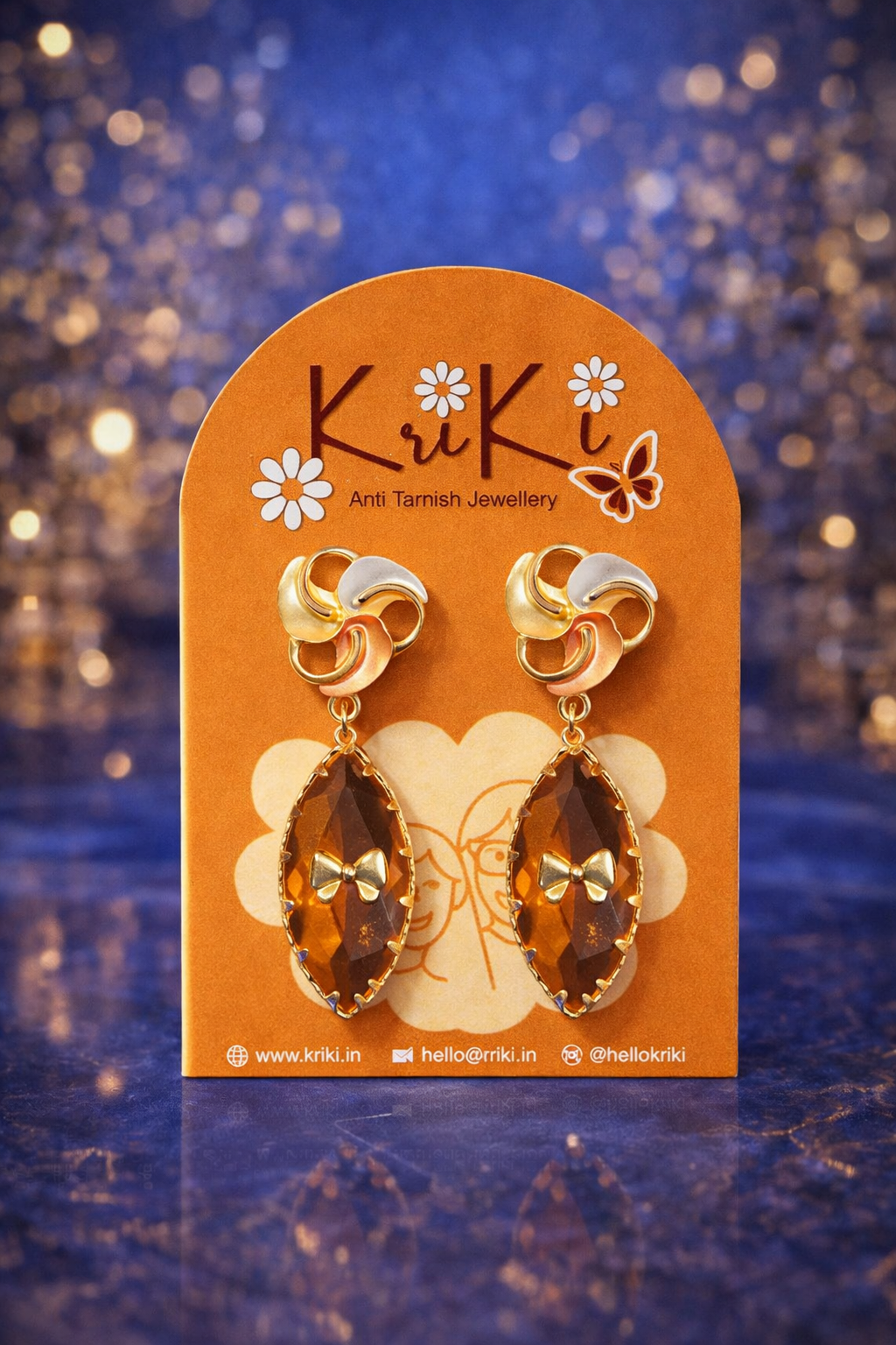 Kriki Amber Petal Drop Earrings