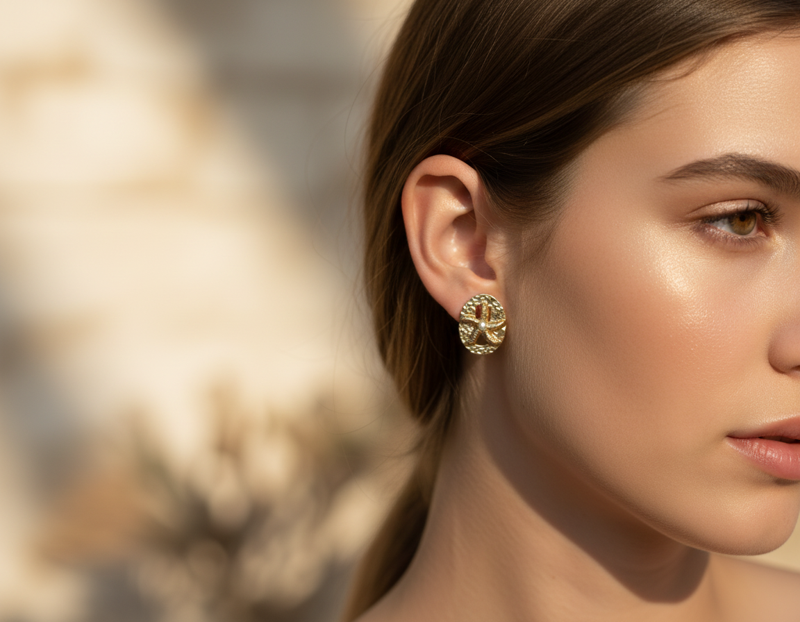 Kriki Pearl Starfish Statement Stud Earrings
