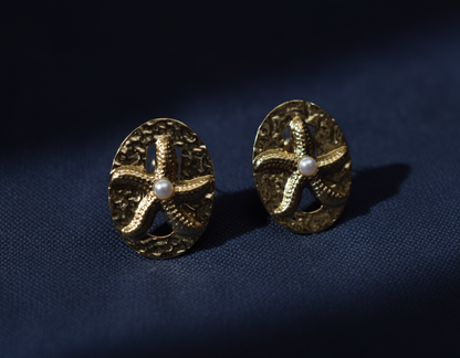 Kriki Pearl Starfish Statement Stud Earrings