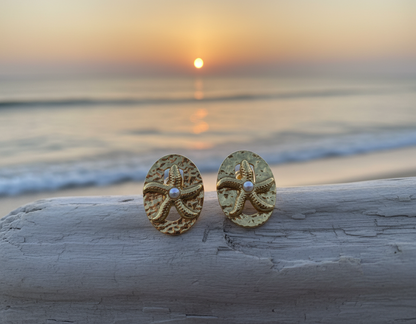 Kriki Pearl Starfish Statement Stud Earrings