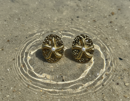 Kriki Pearl Starfish Statement Stud Earrings