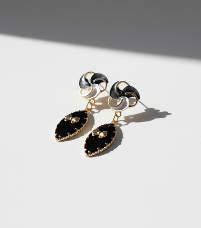 Kriki Onyx Petal Drop Earrings