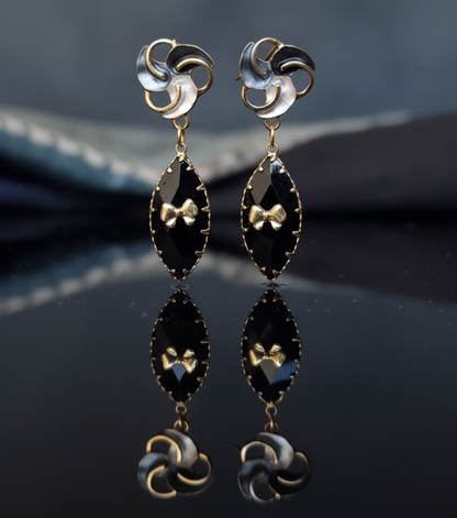 Kriki Onyx Petal Drop Earrings