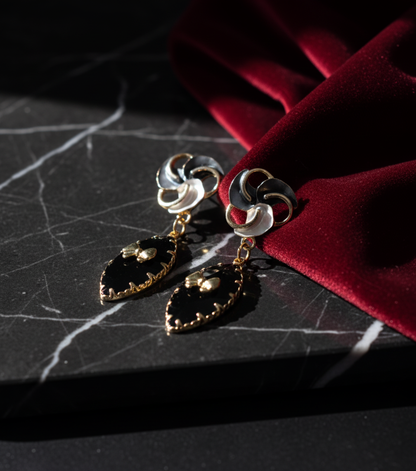 Kriki Onyx Petal Drop Earrings