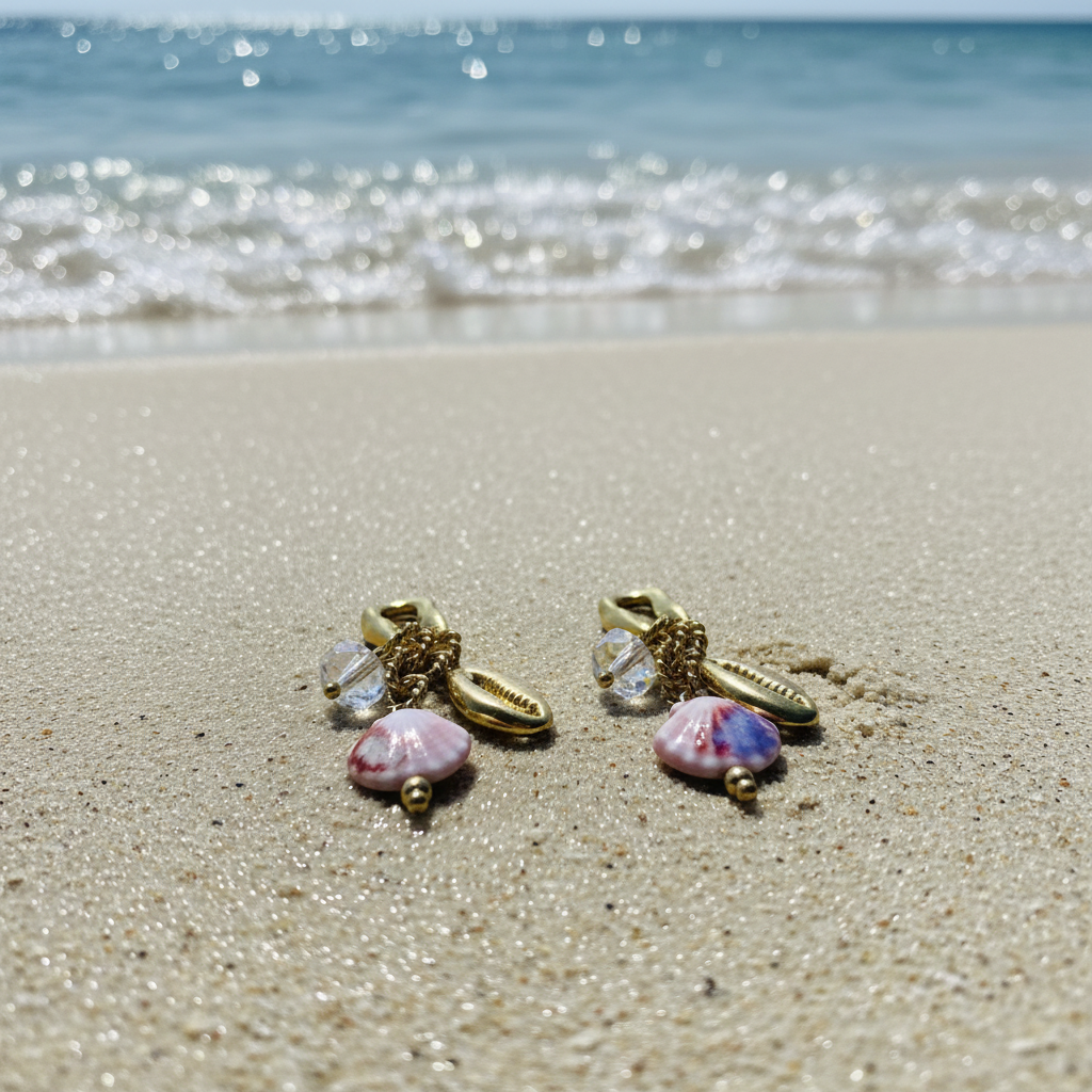 Kriki Seashell Charm Drop Earrings
