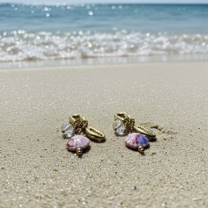 Kriki Seashell Charm Drop Earrings