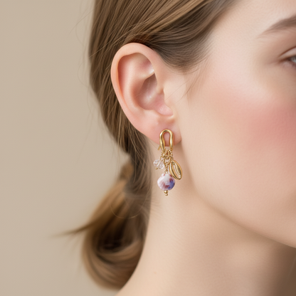 Kriki Seashell Charm Drop Earrings