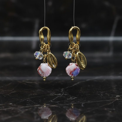 Kriki Seashell Charm Drop Earrings