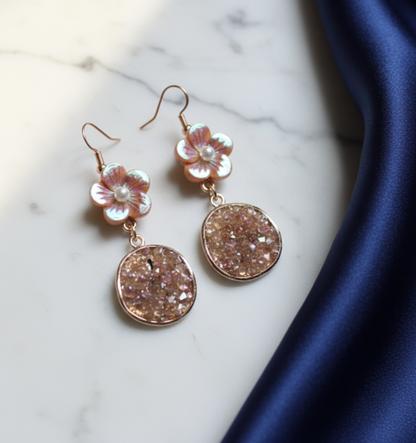 Kriki Champagne Blossom Drop Earrings