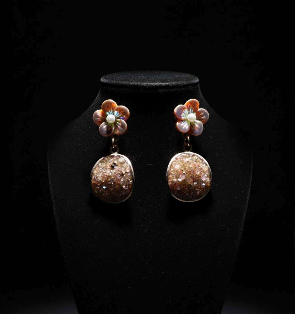 Kriki Champagne Blossom Drop Earrings