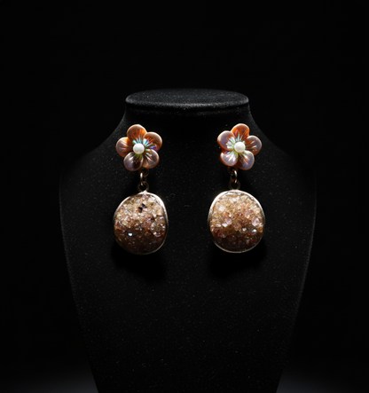 Kriki Champagne Blossom Drop Earrings