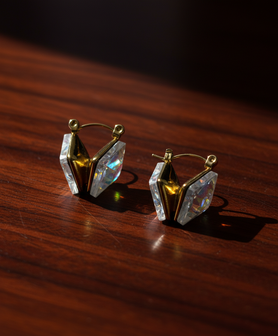 Kriki Prism Crystal Hoop Earrings