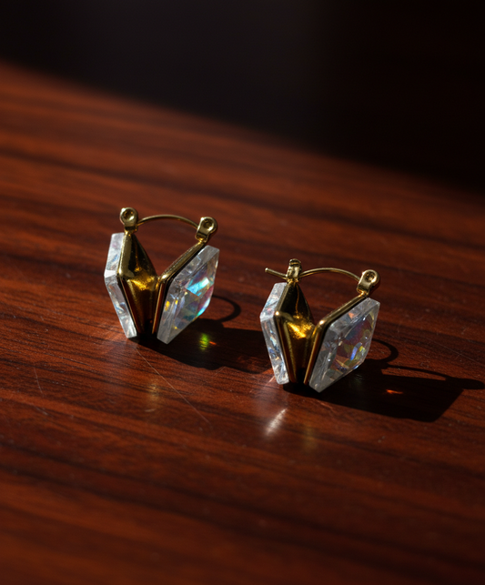 Kriki Prism Crystal Hoop Earrings