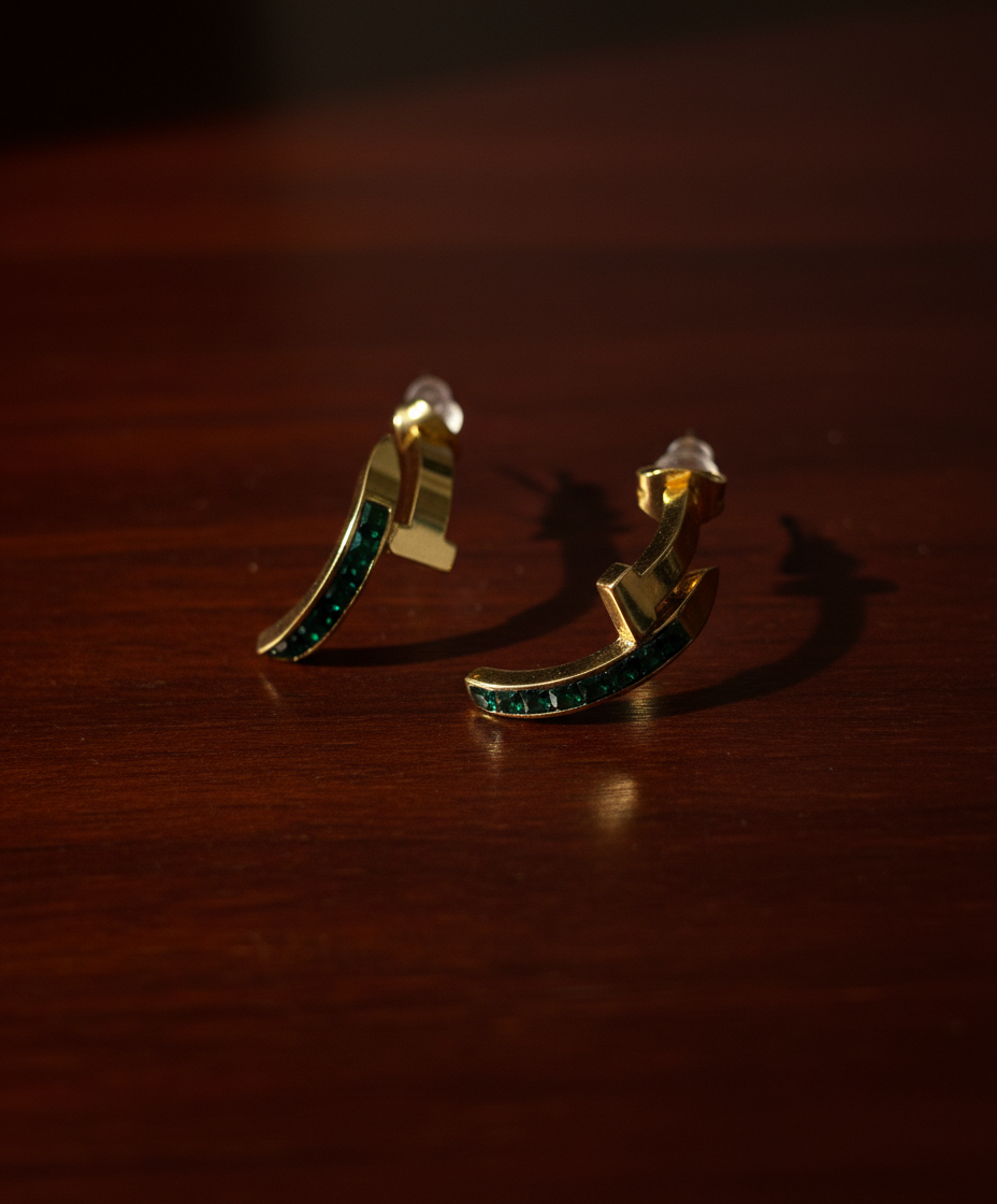 Kriki Emerald Huggie Hoop Earrings