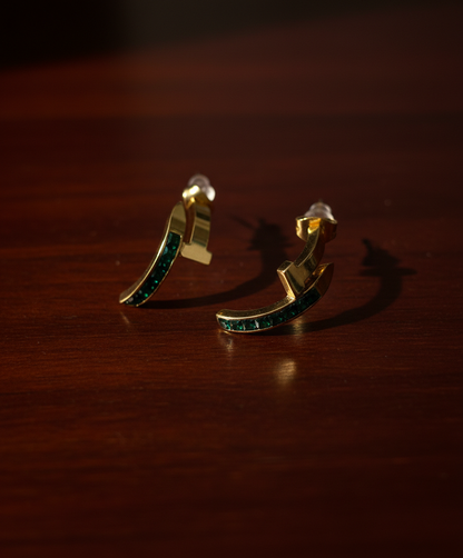 Kriki Emerald Huggie Hoop Earrings
