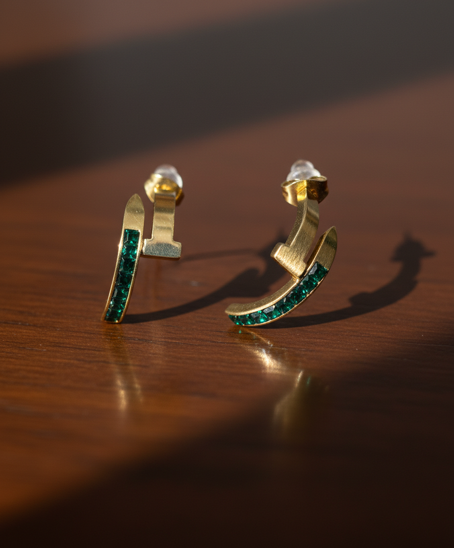 Kriki Emerald Huggie Hoop Earrings