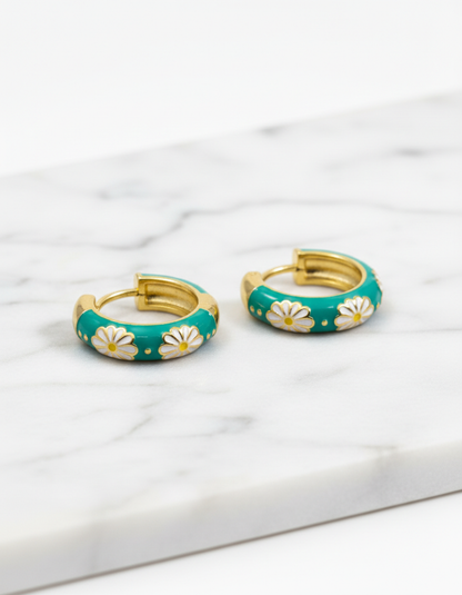 Kriki Daisy Bloom Huggie Hoop Earrings